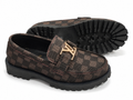 ZAVIO Checkered Pattern Loafer — Brown