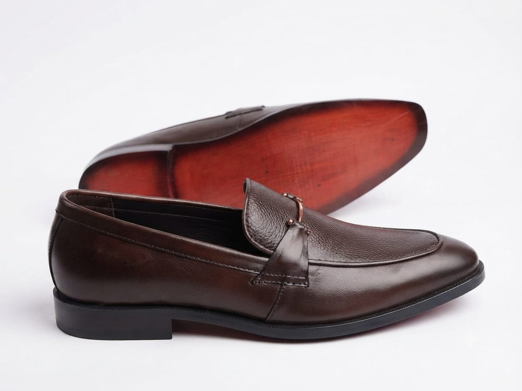 ZAVIO Pebbled Leather Bit Loafer — Dark Brown