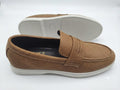 ZAVIO Suede Sneaker Penny Loafer — Tan