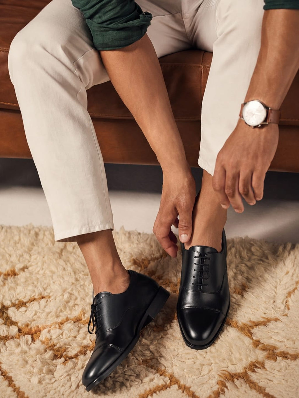ZAVIO Cap-Toe Oxford — Black