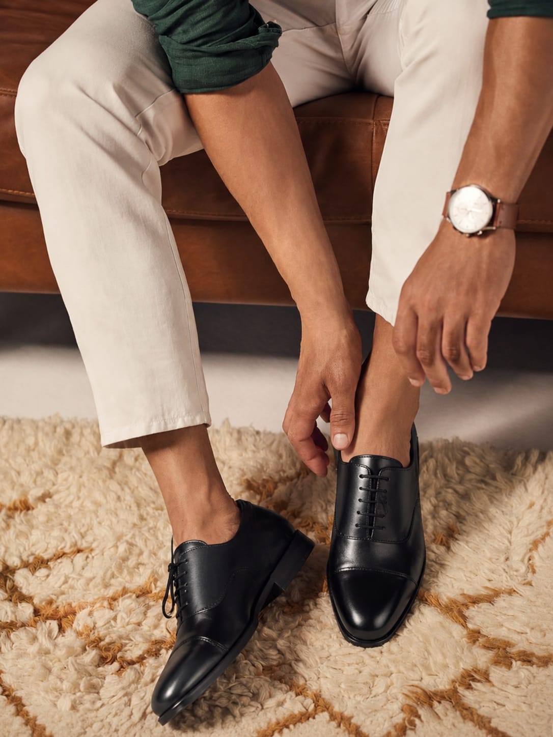 ZAVIO Cap-Toe Oxford — Black