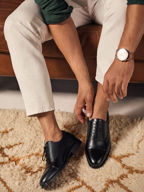 ZAVIO Cap-Toe Oxford — Black