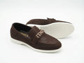 ZAVIO Hardware Suede Loafer — Dark Brown